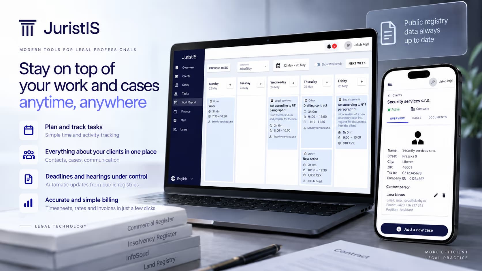 JuristIS work report and client record